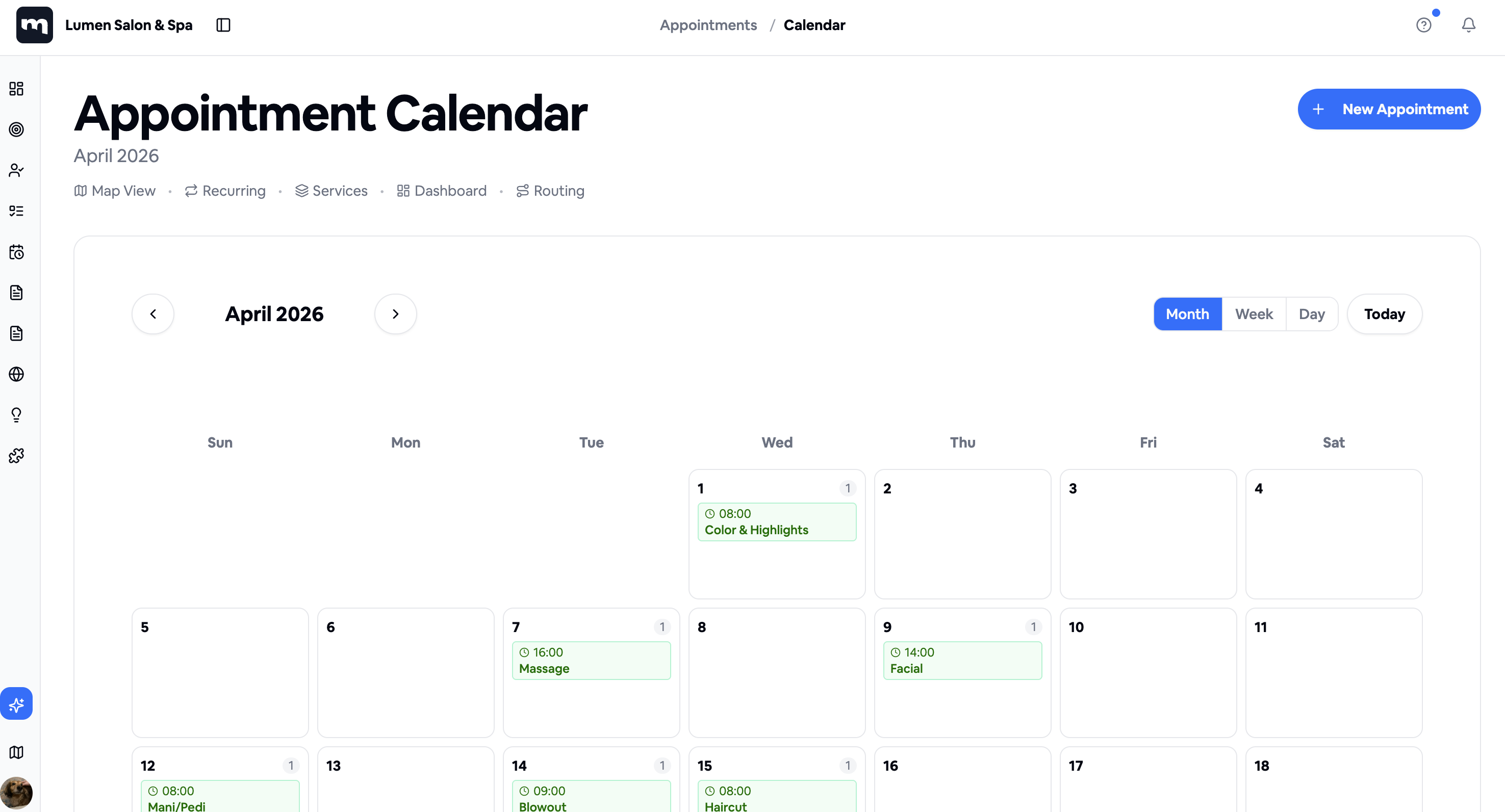 Let customers book online, desktop view